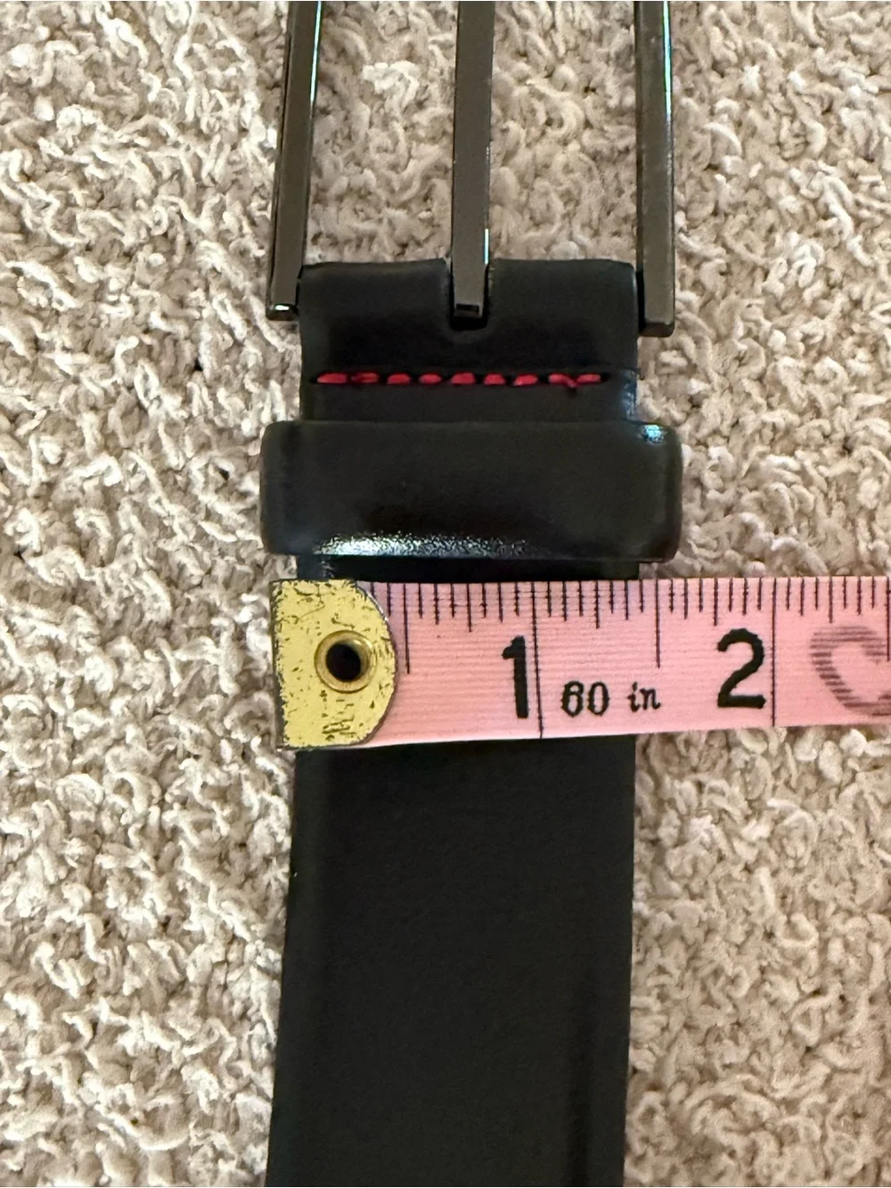 Hugo Boss Black Leather Belt with  Red Stitch Detail 🖤💼